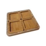 Petisqueira Tabua Petisco 4 Peças Quadrado Mdf