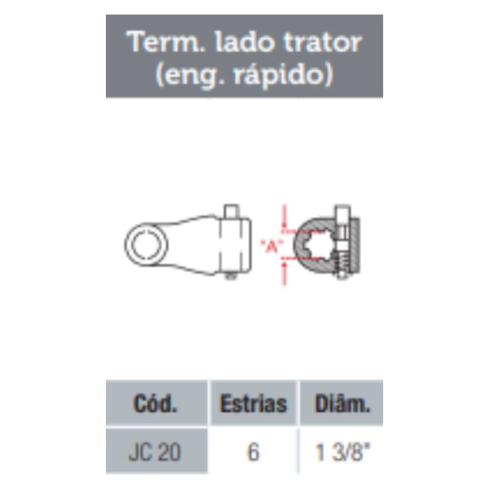 terminal cardan agricola 2000 cc20 6 estrias