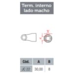 terminal cardan agricola 2000 cc22 quadrado 30mm