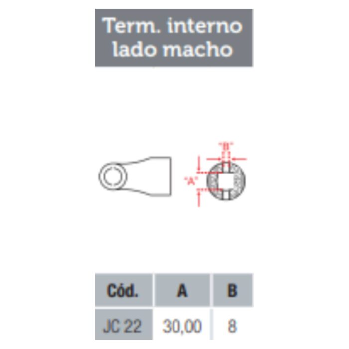 terminal cardan agricola 2000 cc22 quadrado 30mm