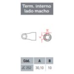 terminal cardan agricola 2500 cc252 quadrado 30,10mm