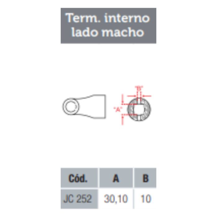 terminal cardan agricola 2500 cc252 quadrado 30,10mm