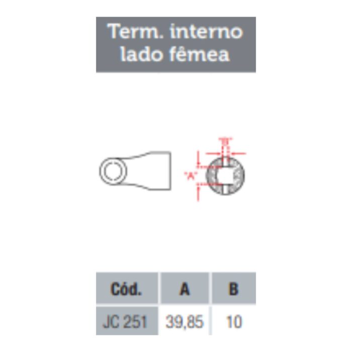 terminal cardan agricola 2500 cc251 quadrado 39,85mm