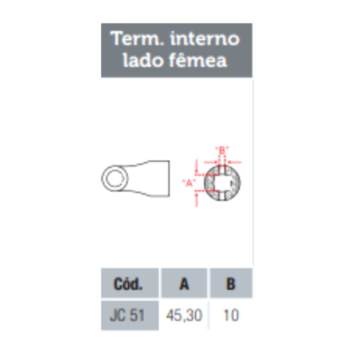 terminal cardan agricola 5000 cc51 quadrado 45,3mm