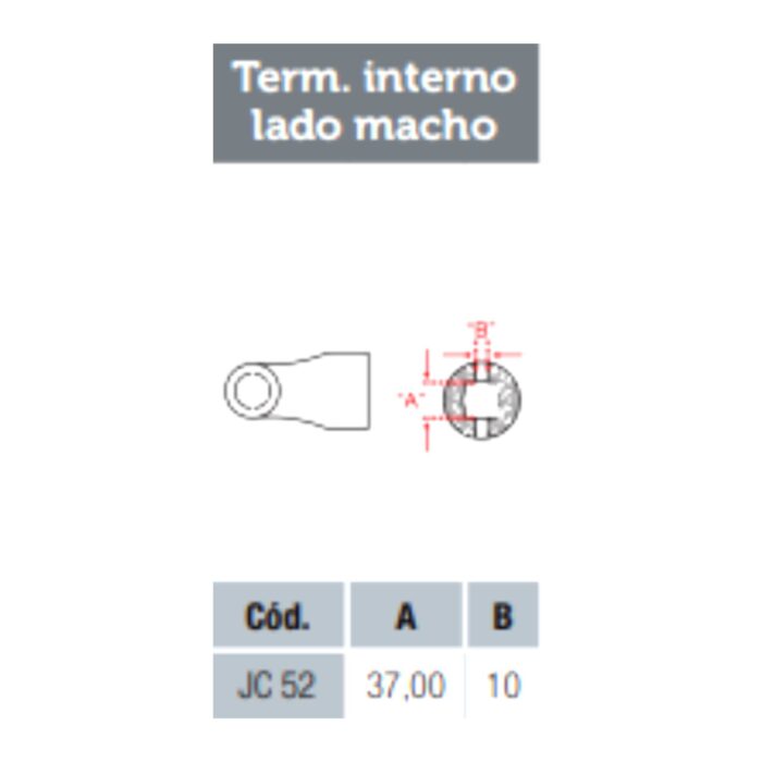 terminal cardan agricola 5000 cc52 quadrado 37,1mm